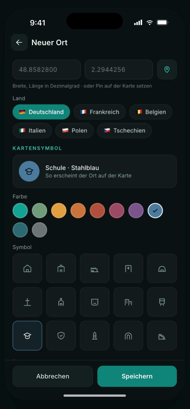 UBX Planner App-Screenshot