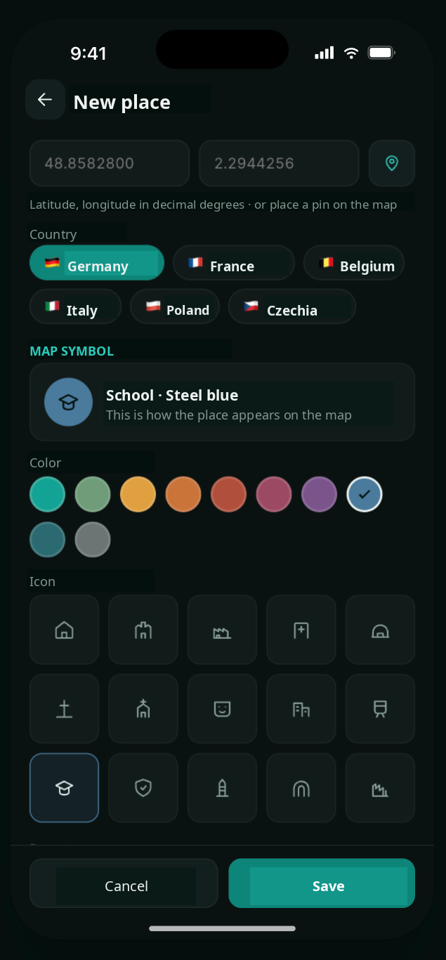 UBX Planner app screenshot