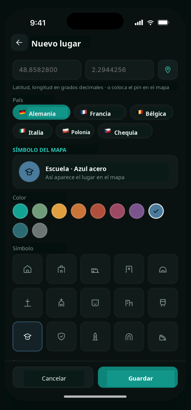 Captura de la app UBX Planner