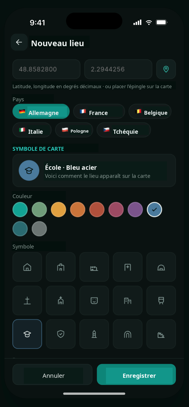 Capture d’écran de l’app UBX Planner