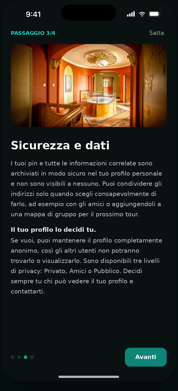 Screenshot dell’app UBX Planner