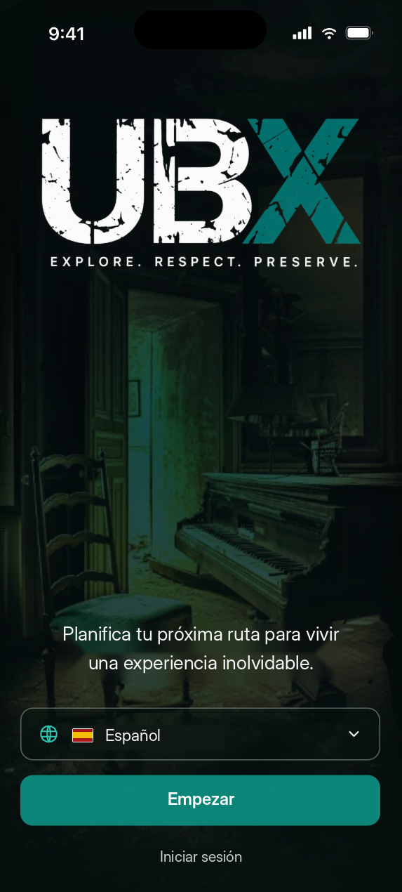 Captura de la app UBX Planner